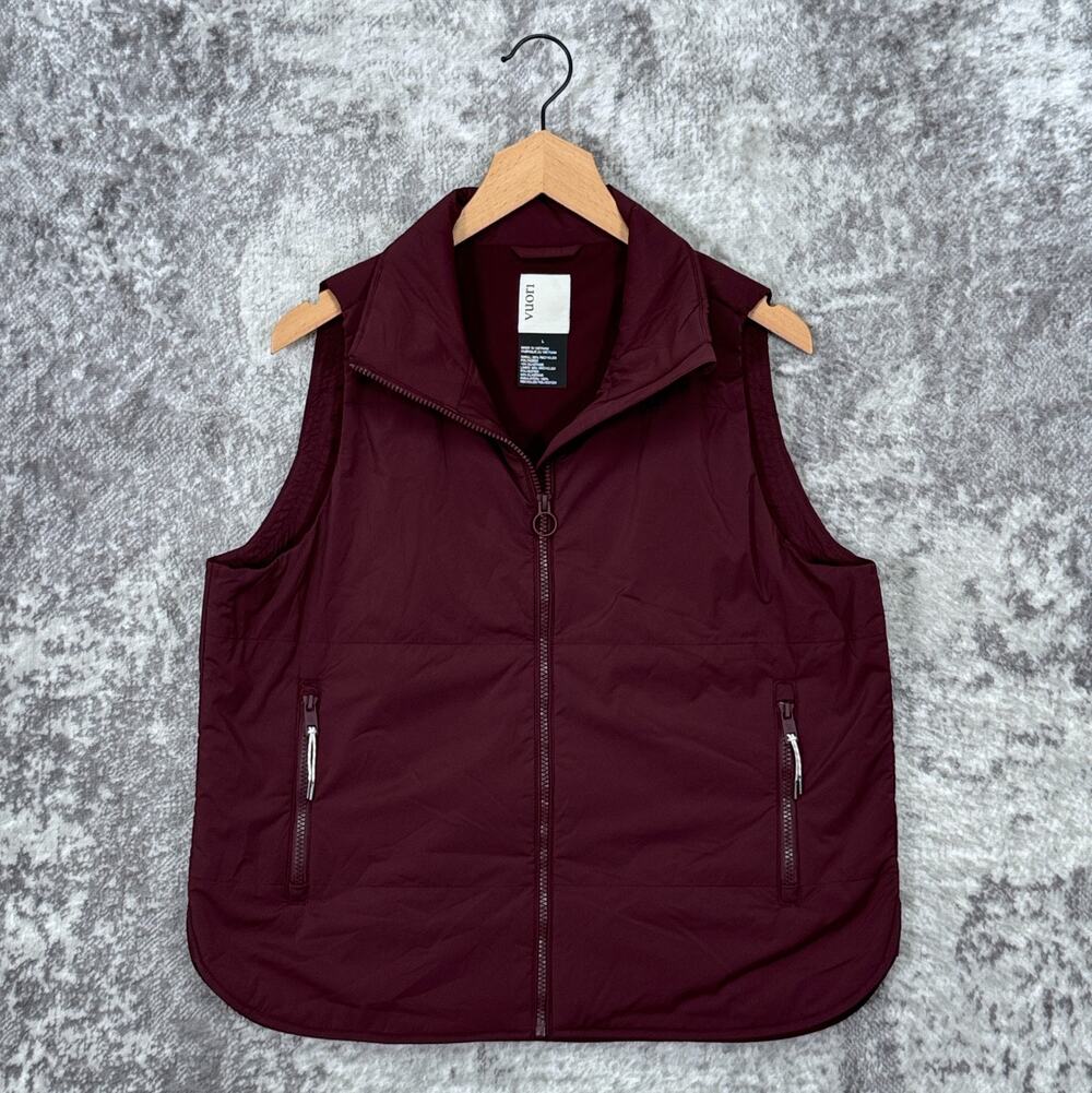 Vuori Canyon Insulated Vest Large Womens Deep Red Full Zip